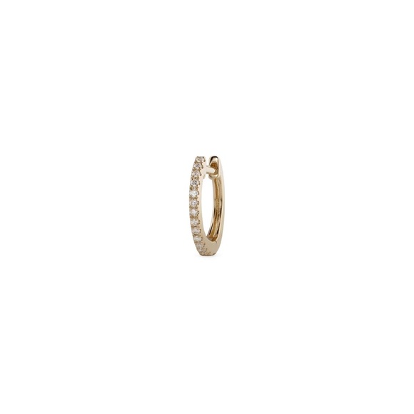 Jacquie Aiche Fine Jewelry Pave Diamond Mini Hoop Earring $530 YELLOW GOLD New